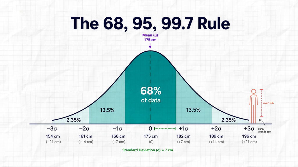 Normal Distribution: The Bell Curve, 68, 95 & 99.7 Rule - SIGMADESK
